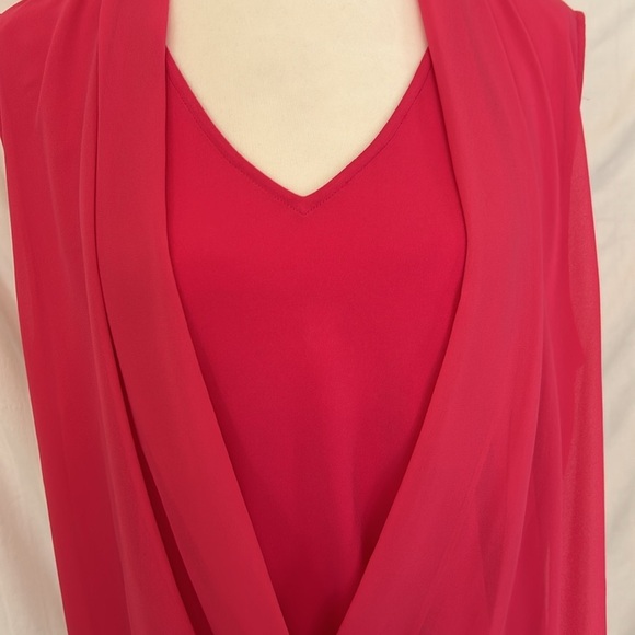 Alfani Pink SleevelessCriss Cross Blouse Sz L - Picture 2 of 11